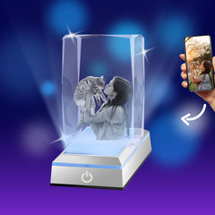 3D Crystal Photo Rectangle Portrait with Light Base