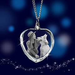 3D Crystal Photo Necklace Heart Shape