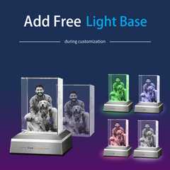 3D Crystal Photo Portrait with Light Base